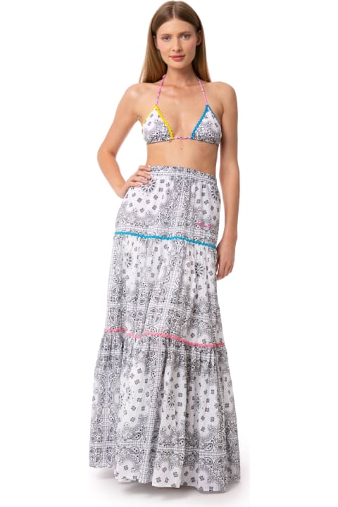 Fashion for Women MC2 Saint Barth Woman Cotton Long Skirt With Bandanna Print