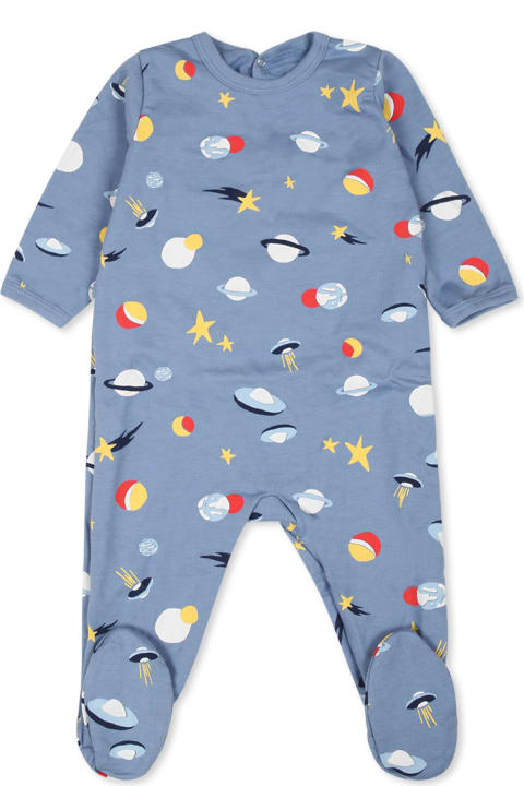 Petit Bateau Bodysuits & Sets for Baby Girls Petit Bateau Light Blue Babygrow With Planets For Baby Boy