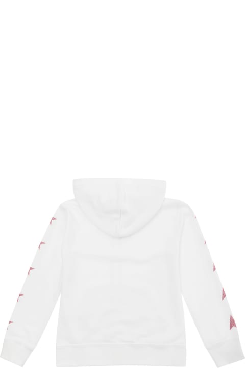 キッズ新着アイテム Golden Goose Star Girl's Zipped Sweatshirt Hoodie / Kangaroo Pocket / Glitter Multistar Printed Include Cod Gyp
