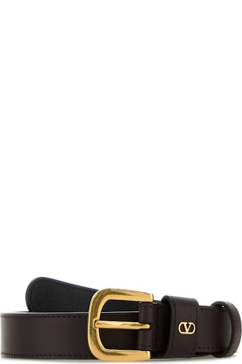 Valentino Garavani Belts for Women Valentino Garavani Dark Brown Leather Belt