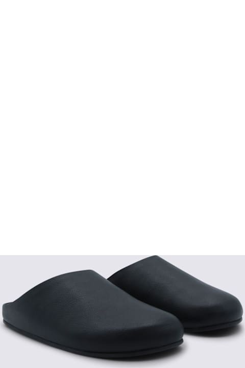 The Row Black Leather Flats