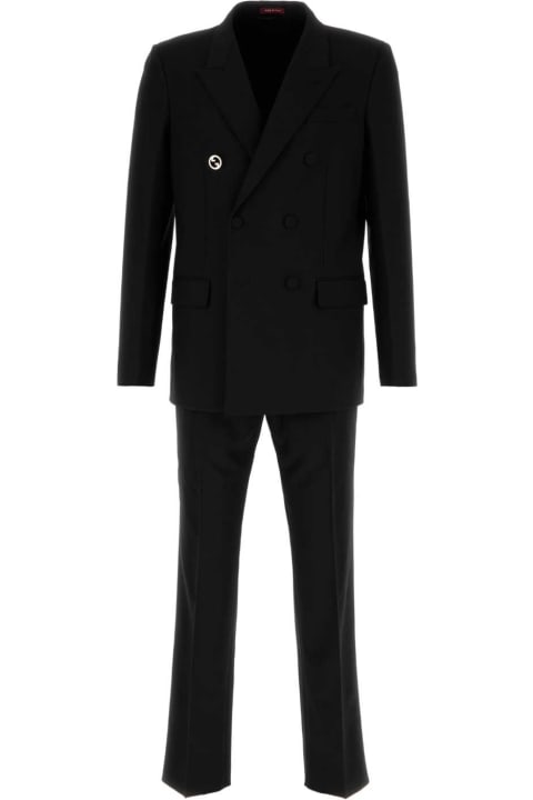 بدلات لـ القسم الرجالي Gucci Black Wool Suit