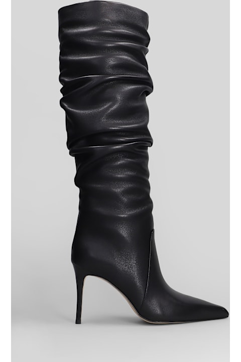 Michael Kors Dawn Heeled High Heels Boots In Black Leather