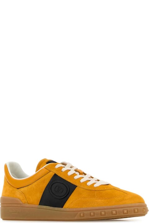 Shoes for Men Valentino Garavani Light Orange Suede Upvillage Sneakers