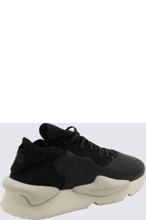 メンズ Y-3のシューズ Y-3 Black And White Leather Kaiwa Sneakers