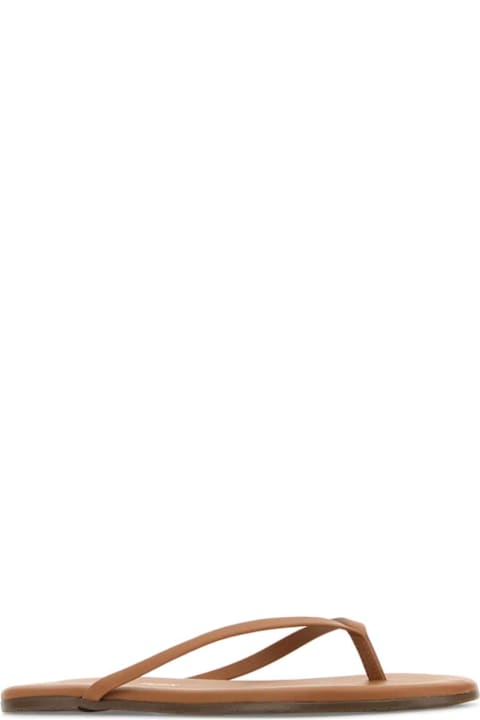 Tkees for Men Tkees Camel Leather Lily Nudes Thong Slippers