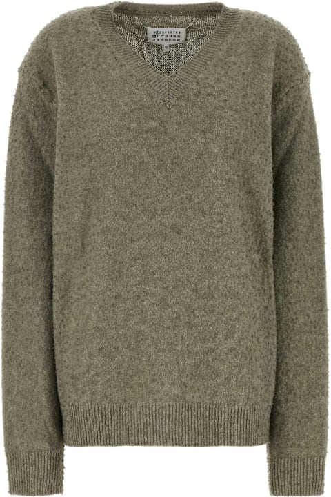 Maison Margiela Sage Green Wool Blend Sweater