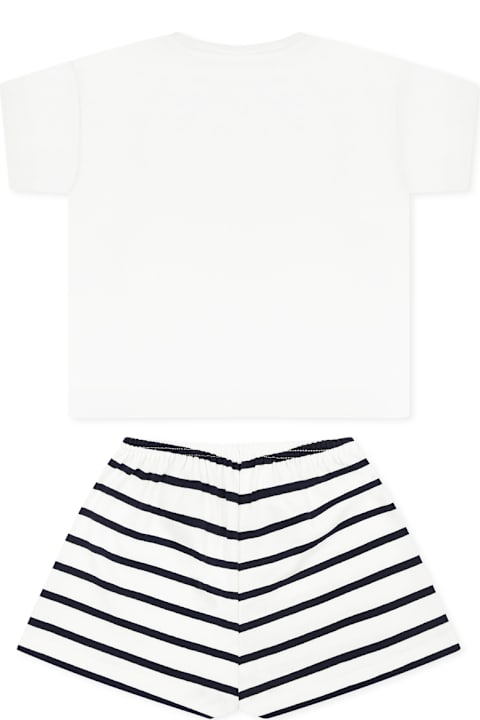 Petit Bateau Underwear for Girls Petit Bateau White Pajamas For Girl With Heart