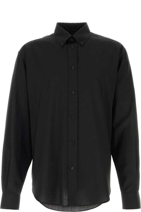 Fendi Shirts for Men Fendi Black Wool Shirt