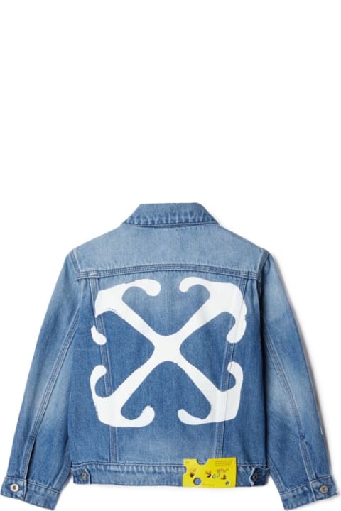 Off-White for Kids Off-White Paint Graphic Denim Jacket
