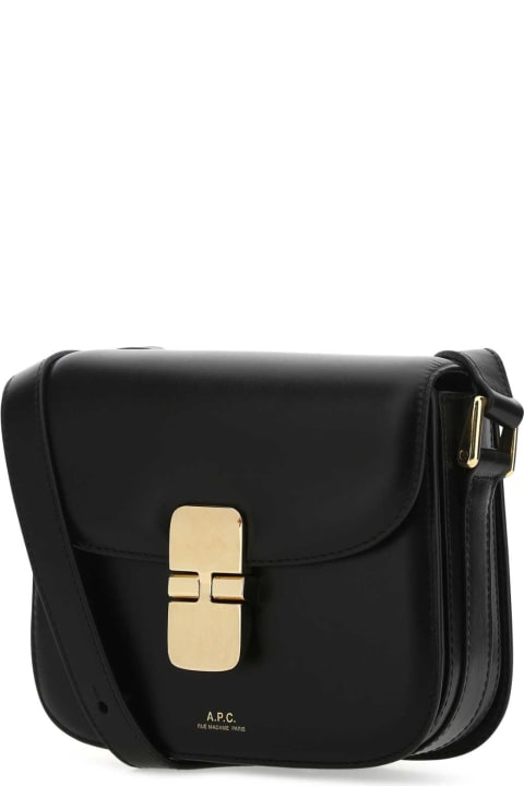 A.P.C. Shoulder Bags for Women A.P.C. Black Leather Mini Grace Crossbody Bag