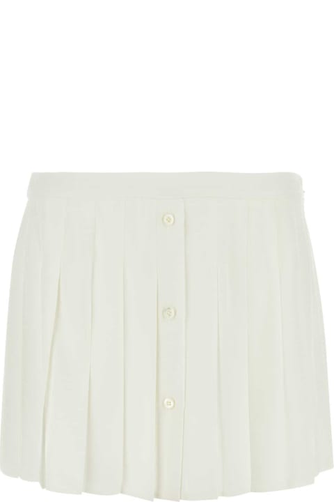 ウィメンズ Pradaのウェア Prada Chalk Silk Miniskirt