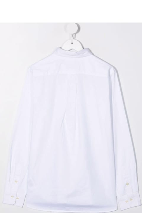 Ralph Lauren for Kids Ralph Lauren White Long Sleeve Shirt With Logo Embroidery In Cotton Boy