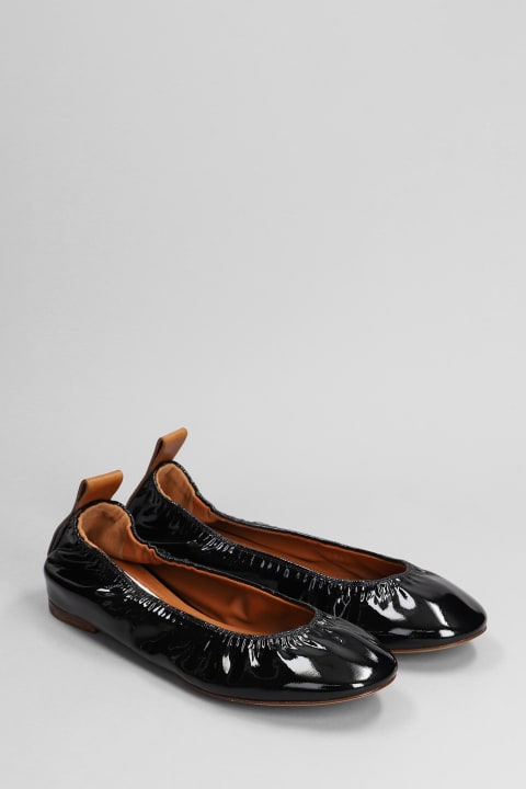 Flat Shoes for Women Lanvin Ballerina Ballet Flats In Black Leather