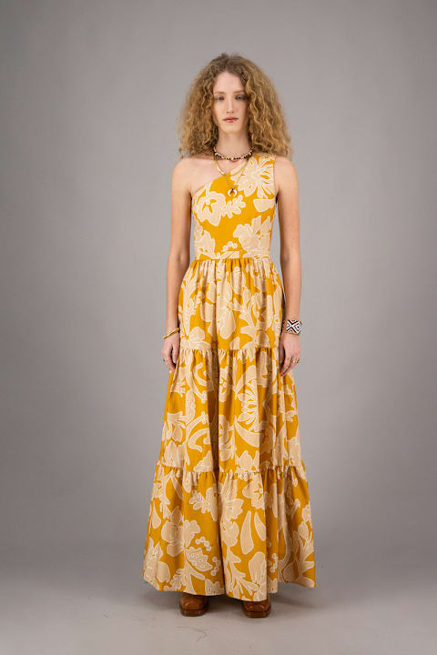 Amotea Dresses for Women Amotea Leonor Flowered Ochre