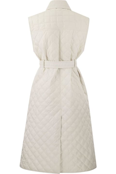 Moncler Coats & Jackets for Women Moncler Sleeveless Quilted Trench Coat
