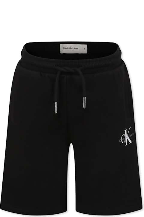 Calvin Klein ملابس تحتية لـ أولاد Calvin Klein Black Shorts For Kids With Logo