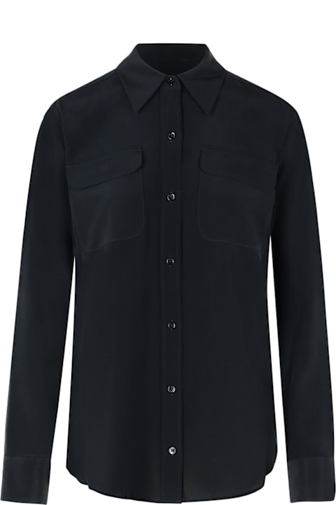 ウィメンズ Equipmentのウェア Equipment Black Silk Shirt