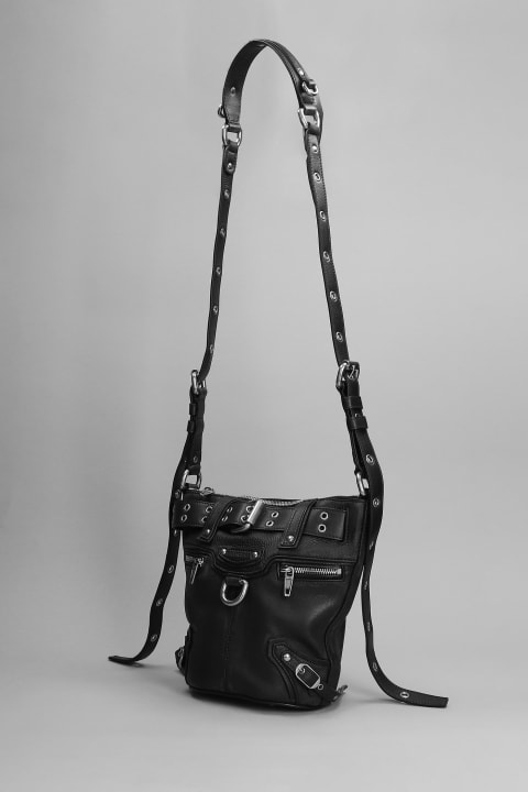 Balenciaga for Women Balenciaga Emo Bucket Shoulder Bag In Black Leather