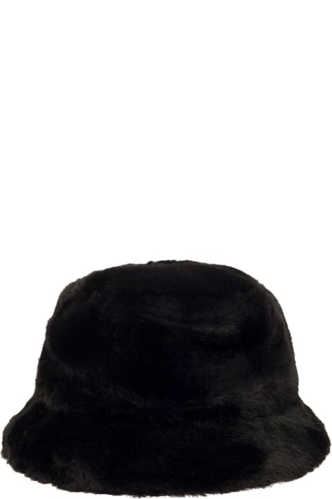 Hats for Women STAND STUDIO 'vera' Black Hat With Low Brim In Faux Fur Woman