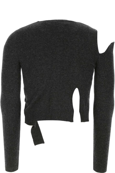Ader Error Sweaters for Men Ader Error Black Wool Blend Cardigan