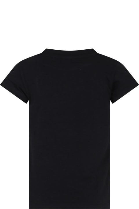 T-Shirts & Polo Shirts for Girls Balmain Black T-shirt For Girl With Logo