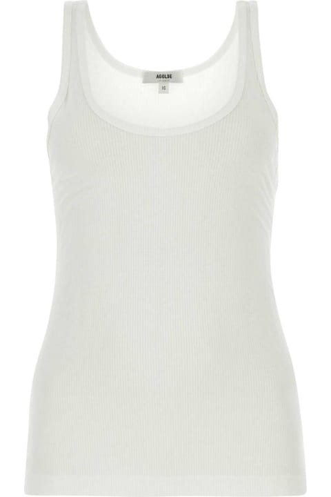 AGOLDE Clothing for Women AGOLDE White Stretch Viscose Tank Top
