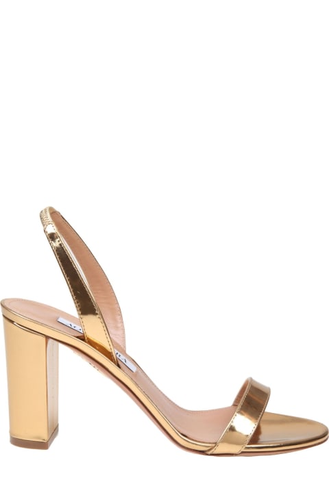 Shoes for Women Aquazzura So Nude Sandal In Mirror Effect Leather