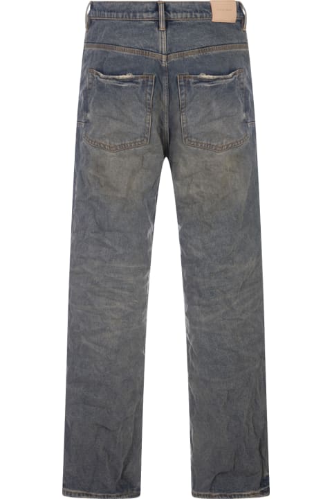 Purple Brand Jeans for Men Purple Brand P018 Relaxed Vintage Dirty Jeans In Light Indigo