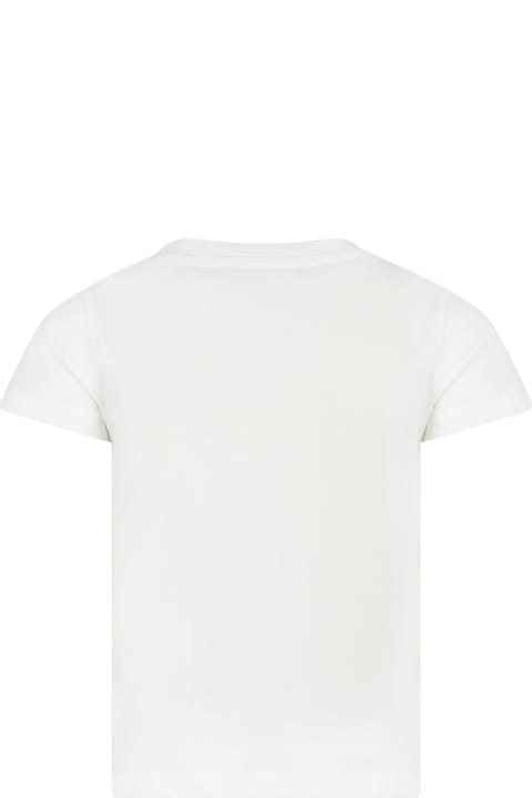 Versace Topwear for Girls Versace White T-shirt For Girl With Logo