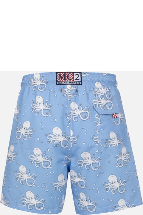 Homeware MC2 Saint Barth Man Mid-length Gustavia Swim-shorts With Octopus Print