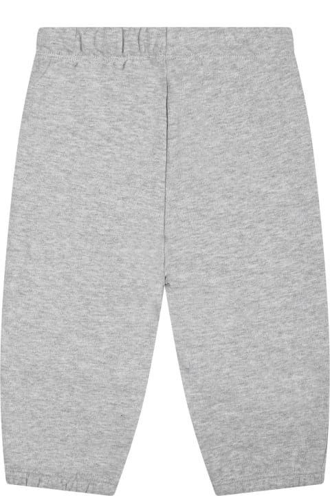 Stella McCartney Kids Stella McCartney Kids Gray Trousers For Baby Boy With Shark Fin Print