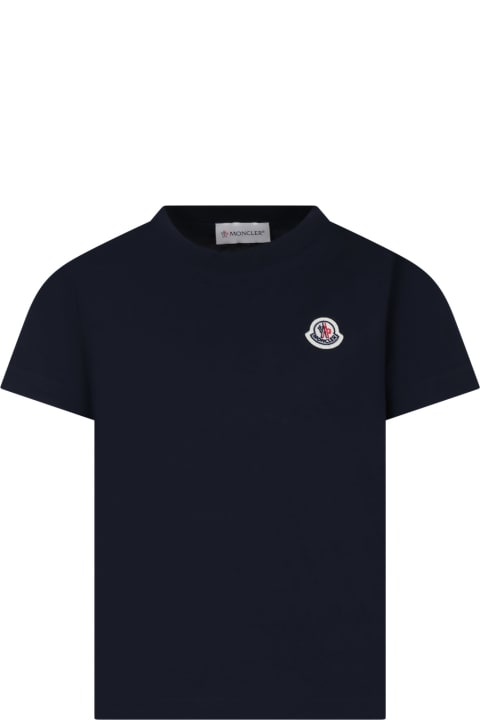 Moncler T-Shirts & Polo Shirts for Boys Moncler Blue T-shirt For Kids With Logo