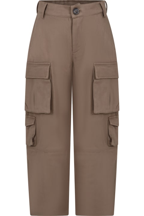 Brown Casual Trousers For Girl