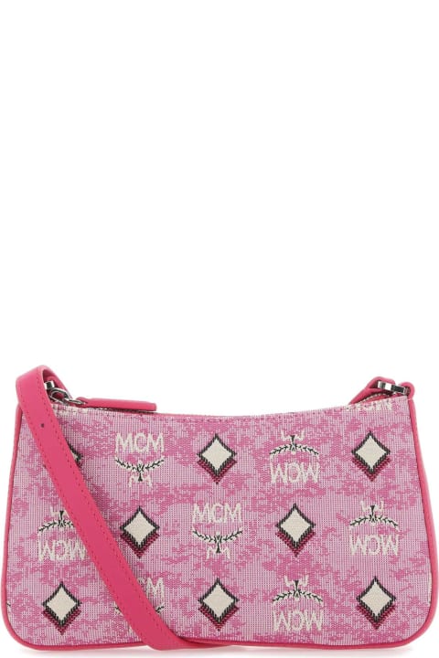 MCM for Women MCM Embroidered Canvas Aren Crossbody Bag