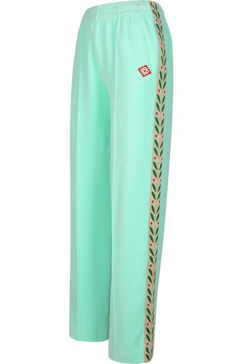 Casablanca سراويل طويلة وقصيرة لـ السيدات Casablanca 'jogger' Light Green Cotton Blend Pants