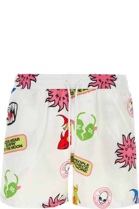 GCDS Swimwear for Men GCDS Printed Polyester Swimming Shorts