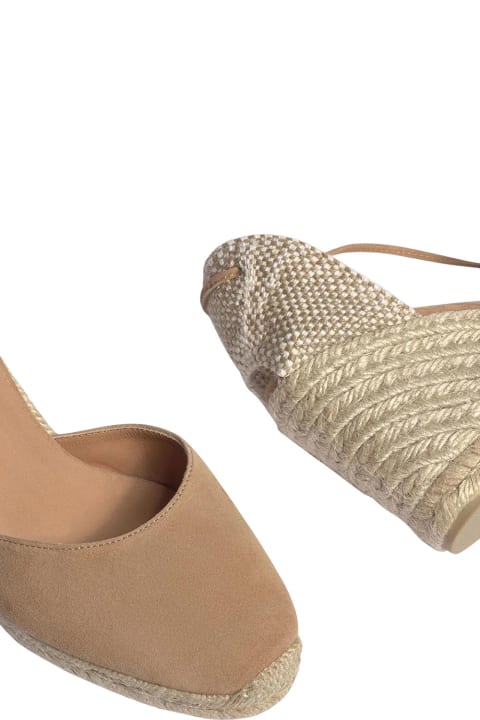 Fashion for Women Castañer Beige Lace-up Espadrille Sandals In Cotton Woman