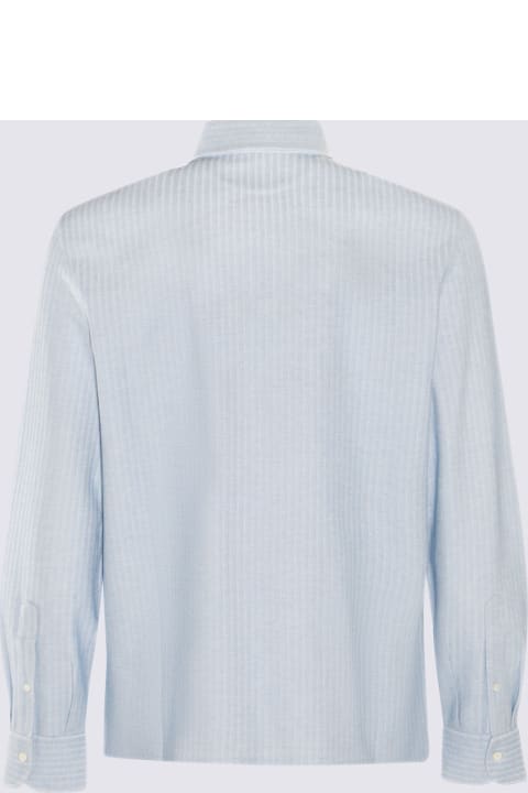 Brunello Cucinelli for Men Brunello Cucinelli Light Blue Cotton Polo Shirt