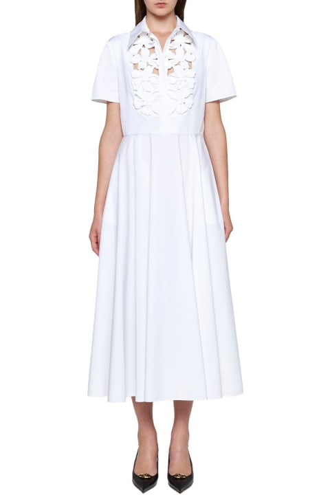 Dresses for Women Valentino Cut-out Short-sleeved Midi Dress