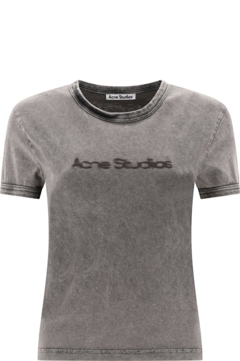Acne Studios Topwear for Women Acne Studios Logo Detailed Crewneck T-shirt