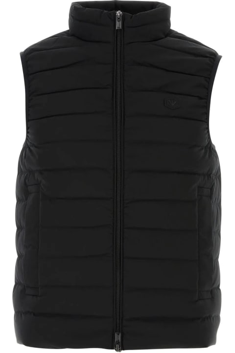 Emporio Armani for Men Emporio Armani Black Polyester Sleeveless Down Jacket