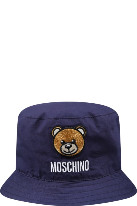 ベビーボーイズのセール Moschino Blue Cloche For Baby Kids With Teddy Bear