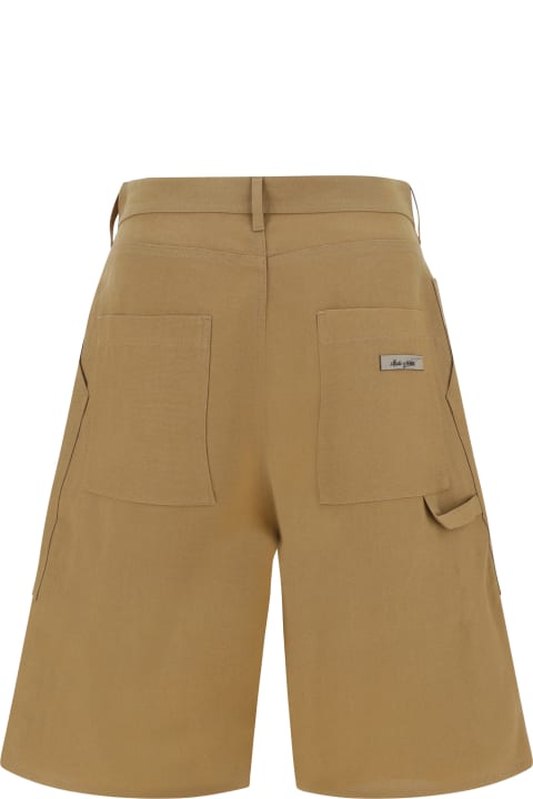 Pants for Men Fendi Canvas Bermuda Shorts