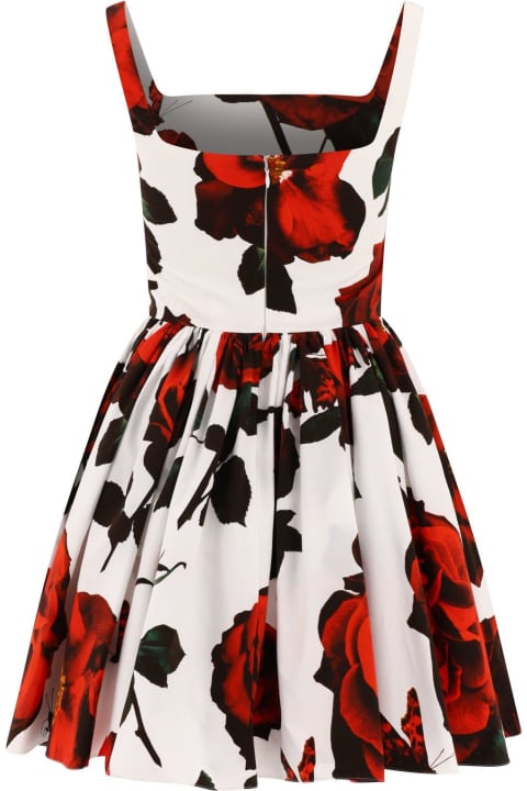 Fashion for Women Alexander McQueen Tudor Rose Printed Pleated Dress