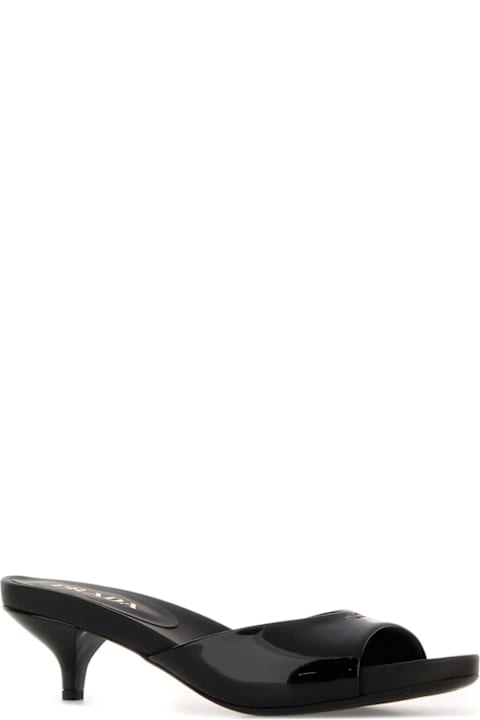 Prada Black Leather Mules