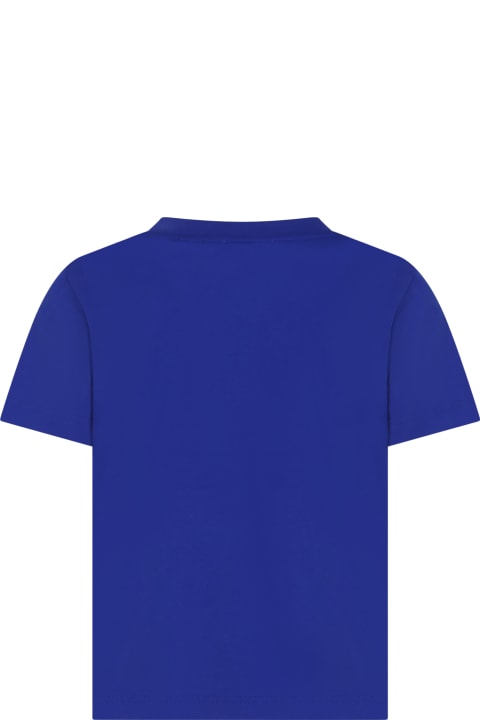 Burberryのボーイズ Burberry Blue T-shirt For Boy With Logo