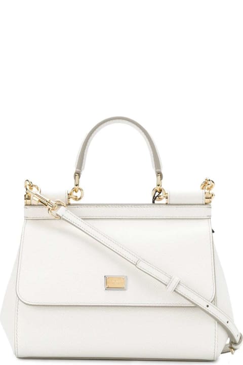 ウィメンズ新着アイテム Dolce & Gabbana 'sicily' White Handbag In Leather Woman