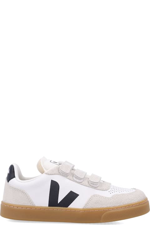 Homeware Veja Kid - Veja V-90 Leather Sneakers White Black