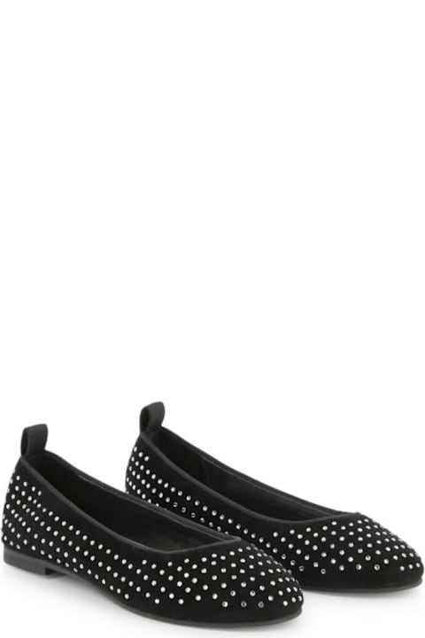 Homeware Marc Jacobs Black Ballet Shoes With Stud Embellishments And Almond Toe In Leather Girl